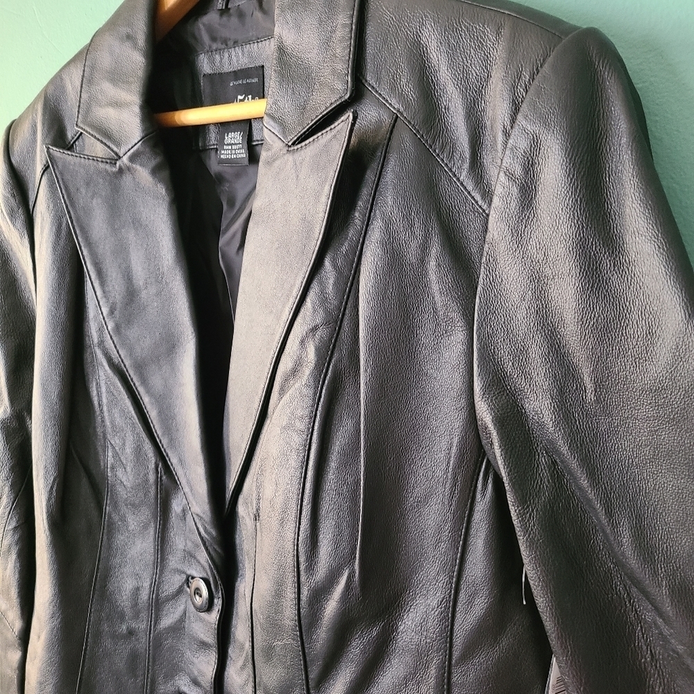 East 5th Leather Black Leather Jacket Size Large NWT - Picture 2 of 9